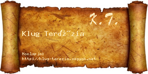 Klug Terézia névjegykártya